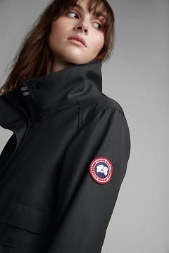 Chamarras Canada Goose Mujer Outlet - Elmira Rompevientos Negros YW0725163